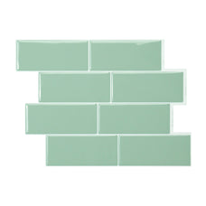 METRO Green peel and stick backsplash tile smart tiles for kitchen, bathroom, vr and fireplace