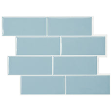 METRO Blue peel and stick backsplash tile smart tiles for kitchen, bathroom, vr and fireplace