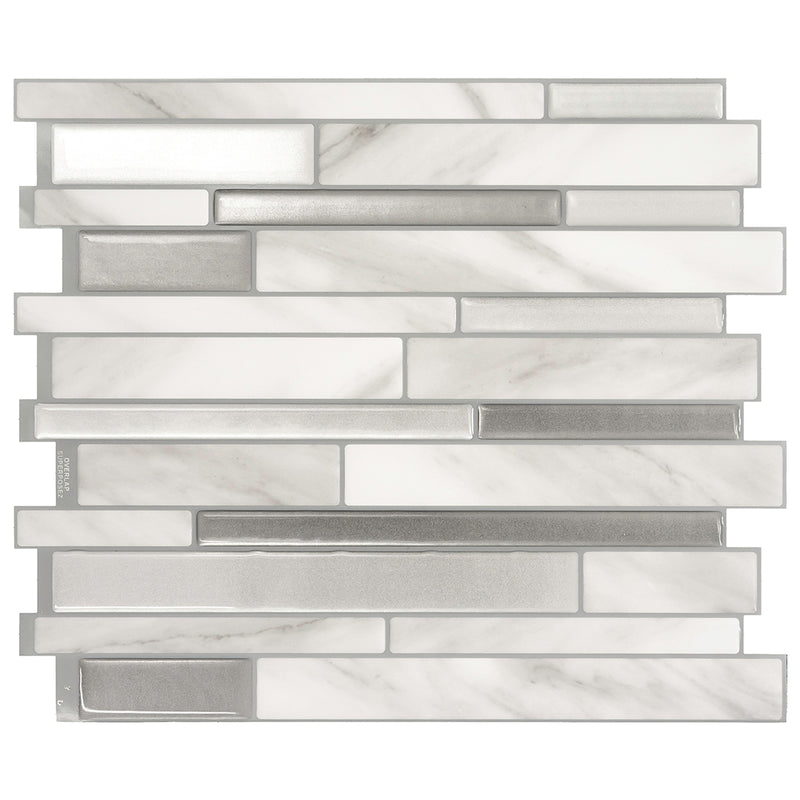 MILANO Grey peel and stick backsplash tile smart tiles for kitchen, bathroom, vr and fireplace