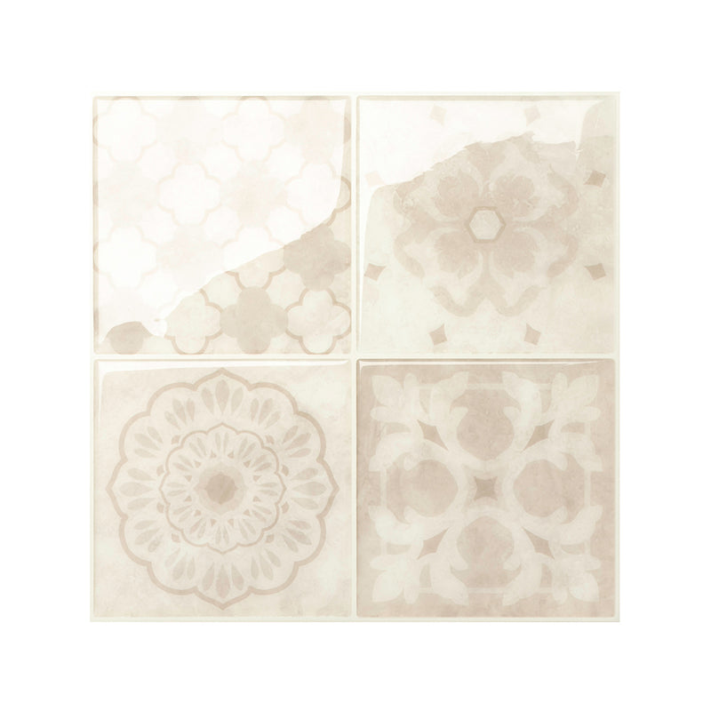 Vintage beige peel and stick backsplash tile smart tiles for kitchen, bathroom, vr and fireplace