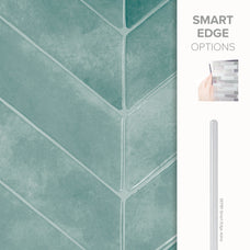 Smart Edge peel and stick backsplash tile Chevron herringbone blue green Smart Tiles