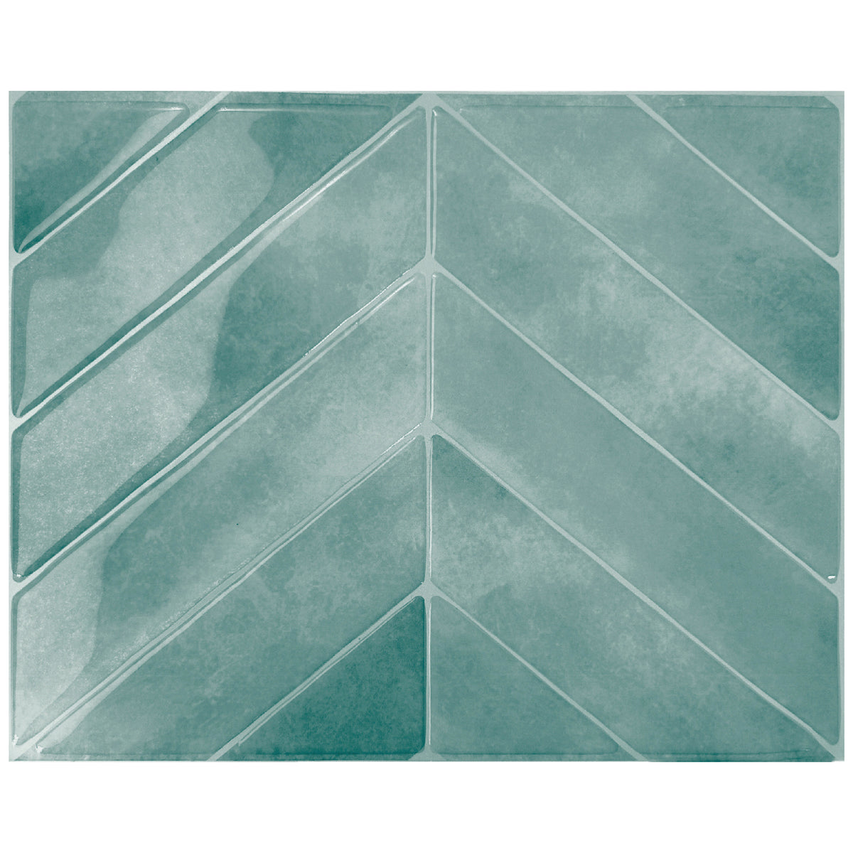 Chevron herringbone blue green peel and stick backsplash tile smart tiles for kitchen, bathroom, vr and fireplace