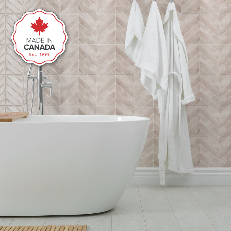 Chevron herringbone pink peel and stick backsplash tile smart tiles for kitchen, bathroom, vr and fireplace