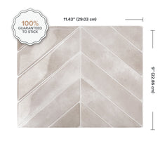 Dimensions peel and stick backsplash tile Chevron herringbone pink Smart Tiles