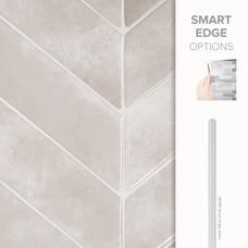 Smart Edge peel and stick backsplash tile Chevron herringbone pink Smart Tiles